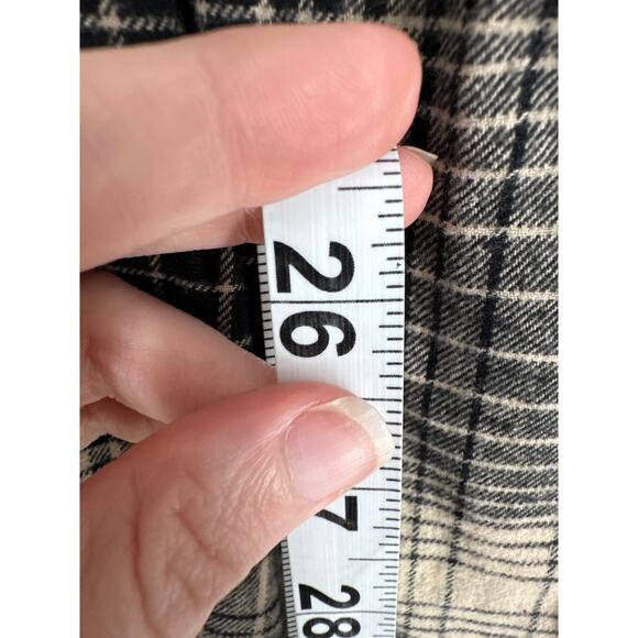 Joie Top Womens Medium Black Plaid Flannel Flowy Pullover Boho Bohemian Grunge - Picture 6 of 7